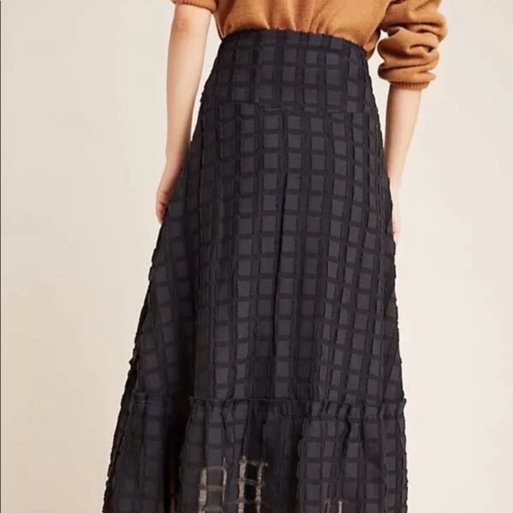 Anthropologie Merida flounced midi skirt